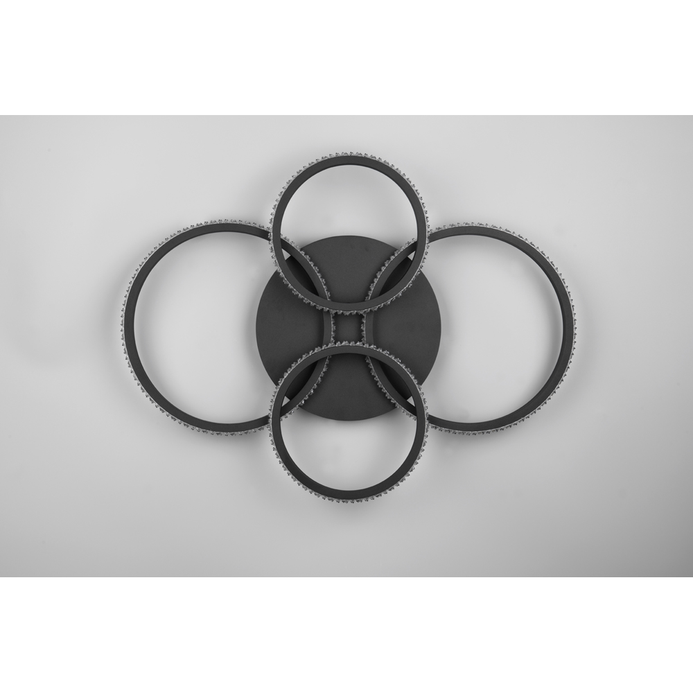 TRIO Cires Matt Black Circles LED Ceiling Light Image 8