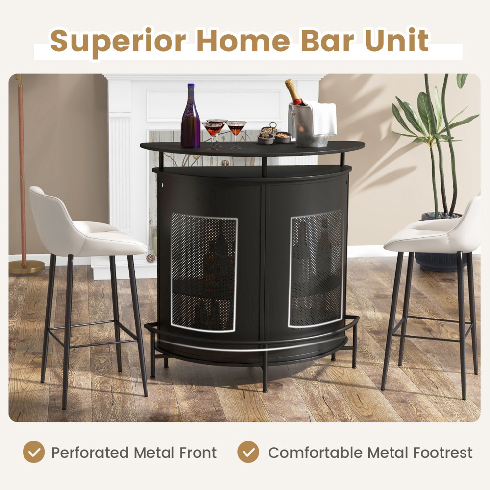 Costway 4 Shelf Black Bar Table Image 8