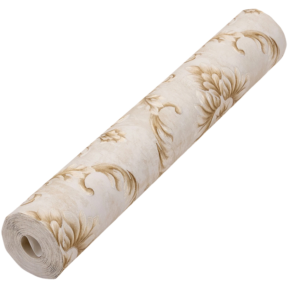 Living and Home Damask Pattern 3D Embossed Beige Non-Pasted Wallpaper Image 3