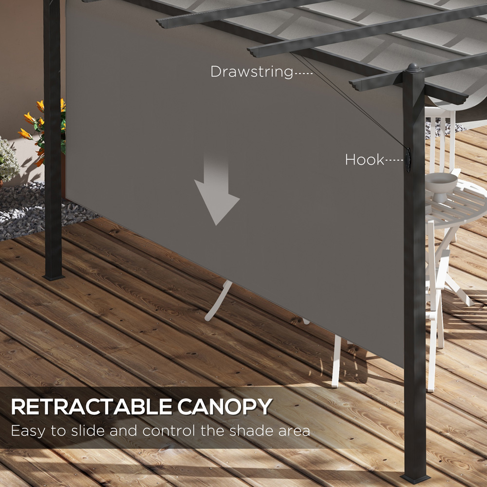 Outsunny 4 x 3m Aluminium Garden Gazebo with Retractable Roof Image 5