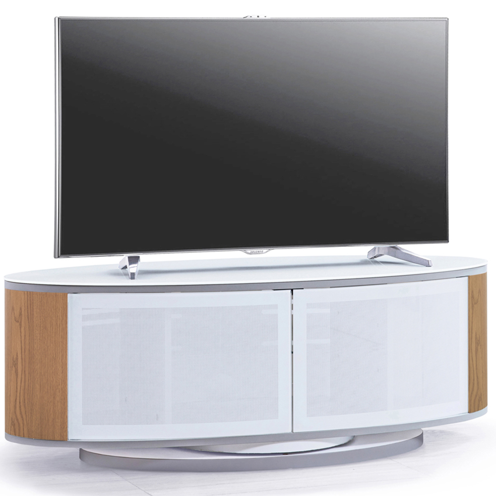 MDA Designs Luna 2 Door White and Oak TV Unit Image 5