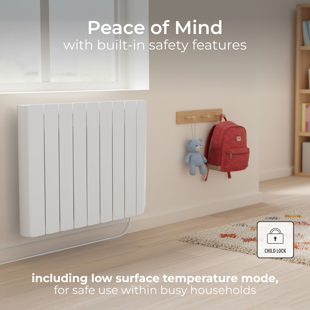 Masterplug SmartEnergy Comfort 8 Fin White Oil Filled Radiator 1500W Image 4