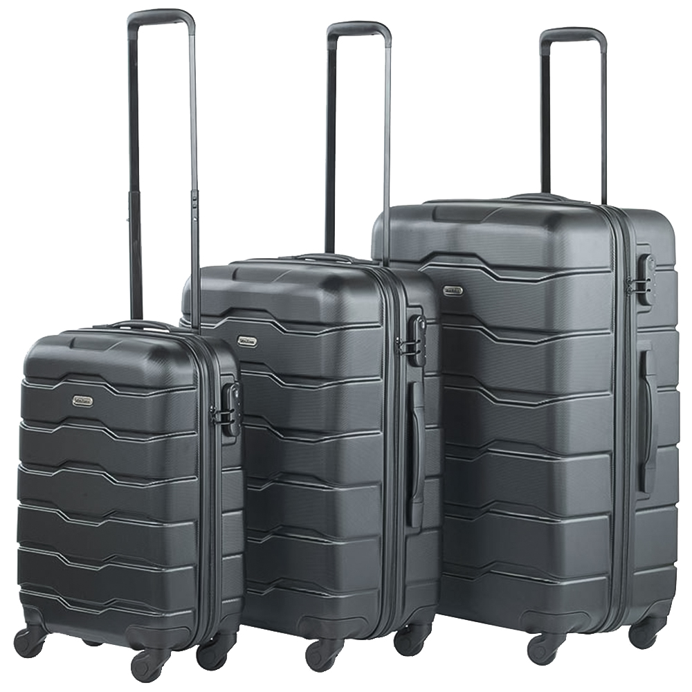 VonHaus Set of 3 Black Hard Shell Luggage Image 1