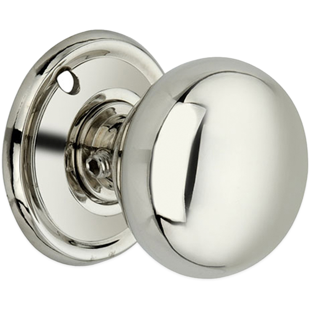 Spira Brass Polished Nickel Cottage Small 40mm Rim and Mortice Door Knob 2 Pack Image 3
