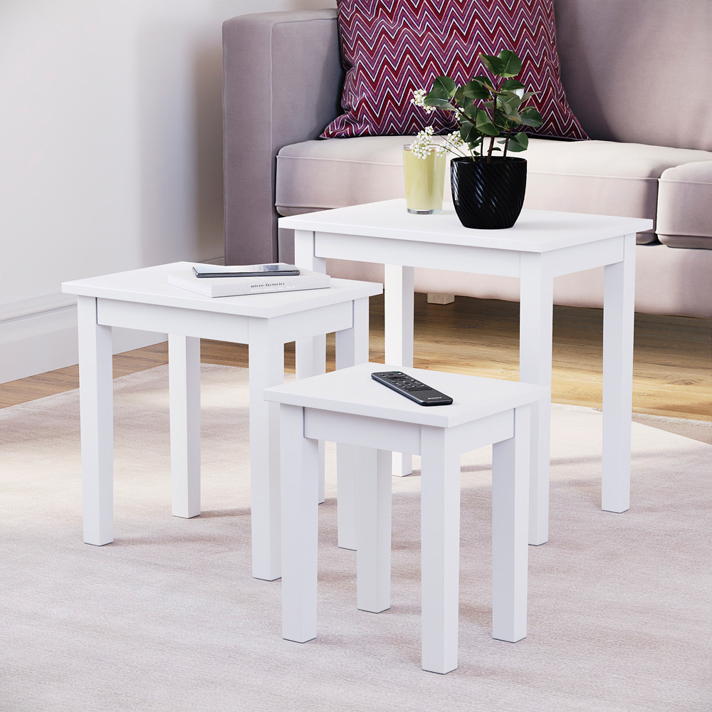 Vida Designs Yorkshire White Nest of Tables Set of 3 Image 3