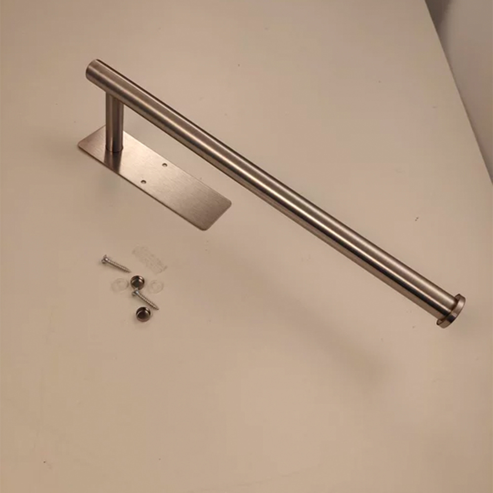 Living and Home 2-in-1 Silver Wall-Mounted Towel and Toilet Roll Holder 34cm Image 2