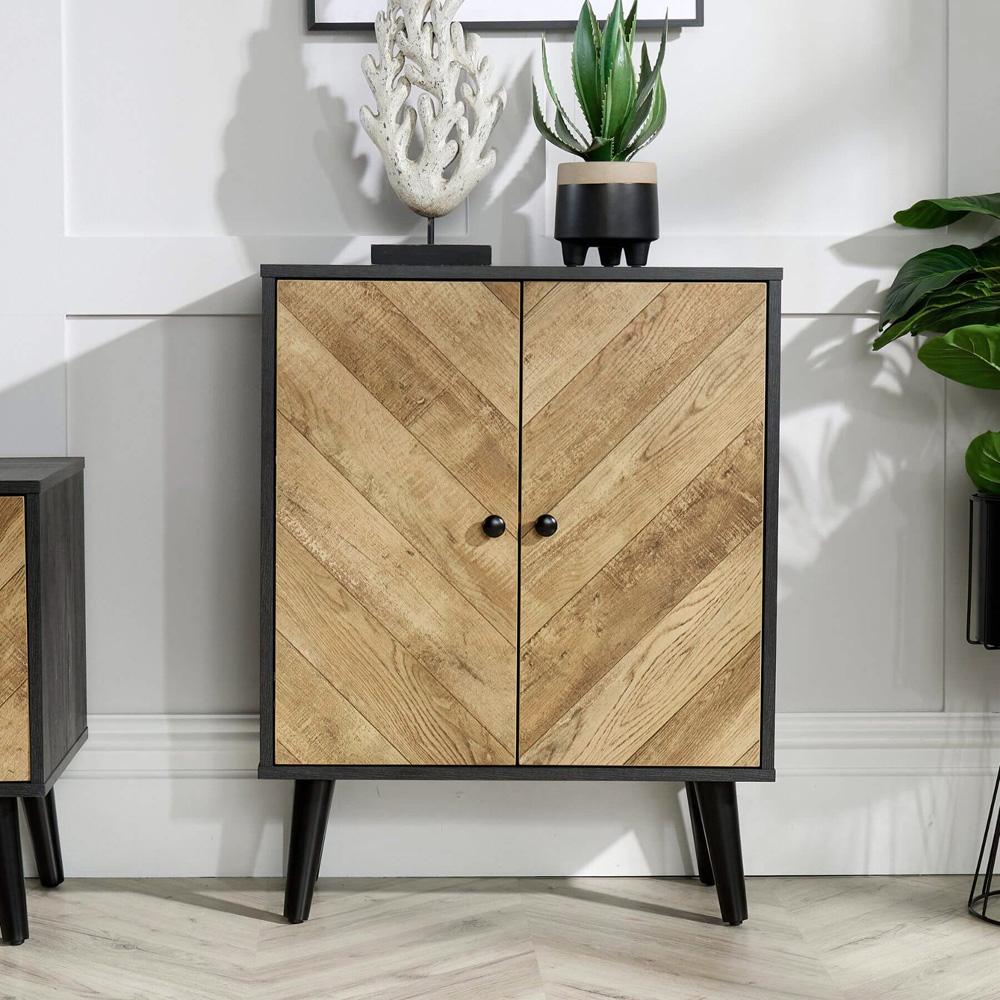 Home Source Dallas 2 Door Black Frame Sideboard Image 8
