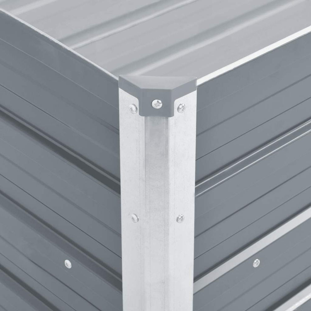 vidaXL Grey Galvanised Steel Raised Garden Bed 100 x 40 x 45cm Image 4