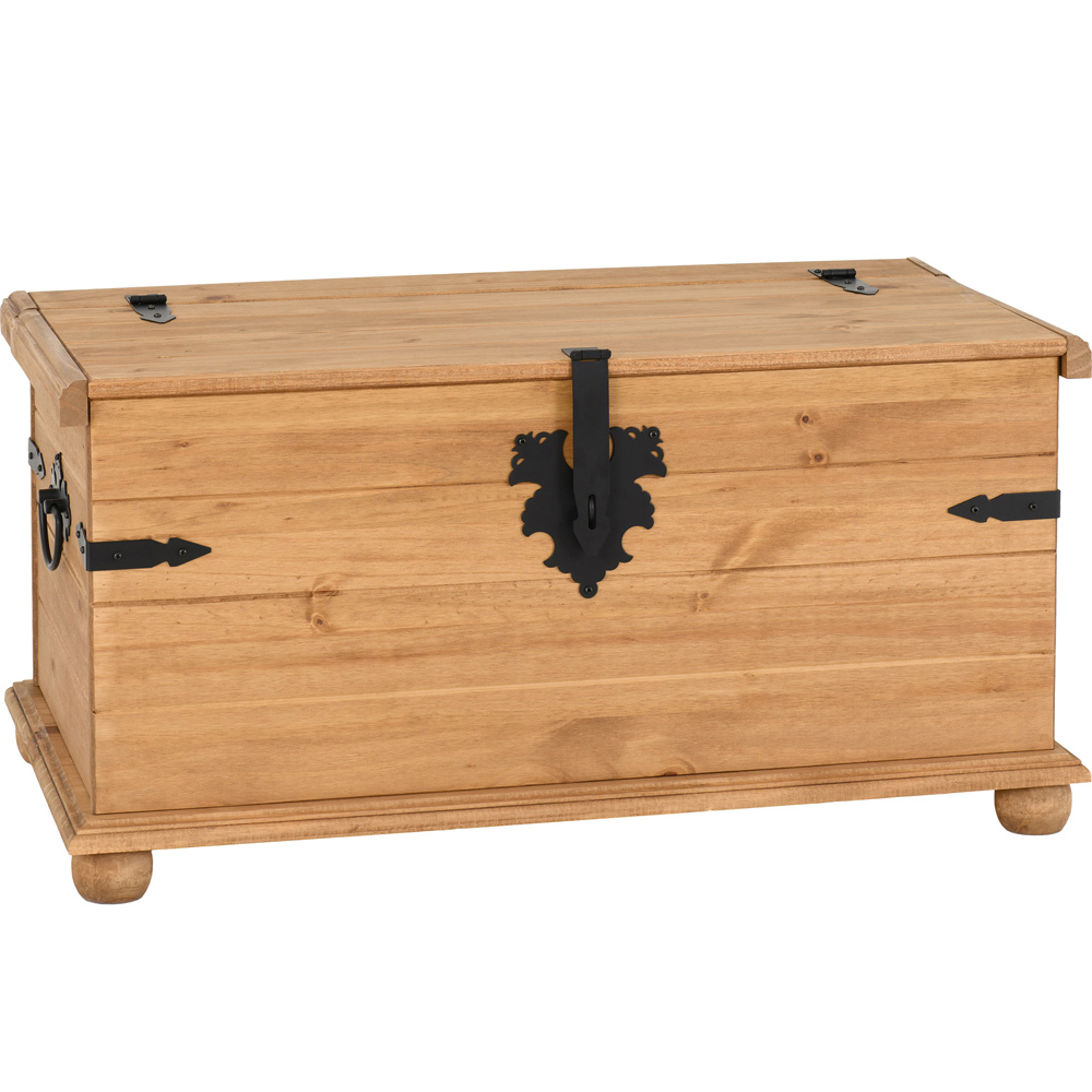 Seconique Corona Distressed Waxed Pine Single Storage Chest Image 2