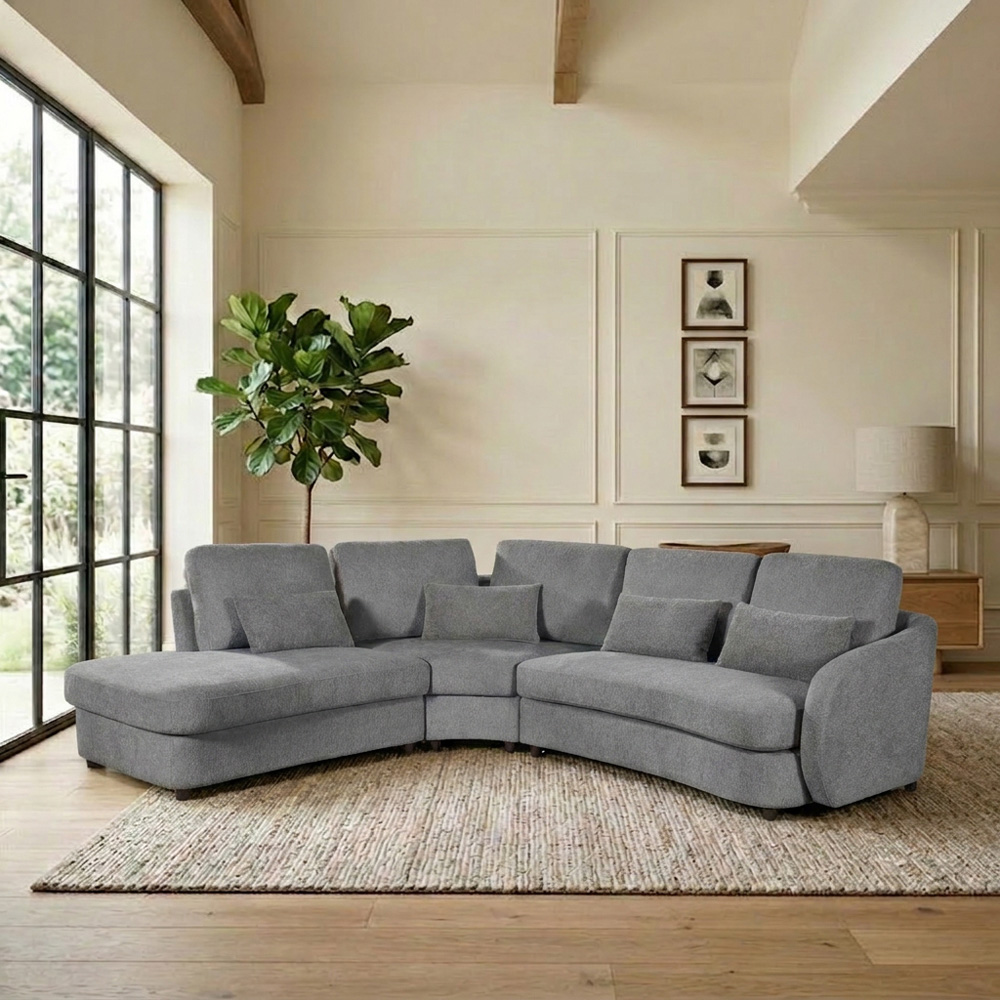Mabel Corner Sofa Grey Left-hand Image 3
