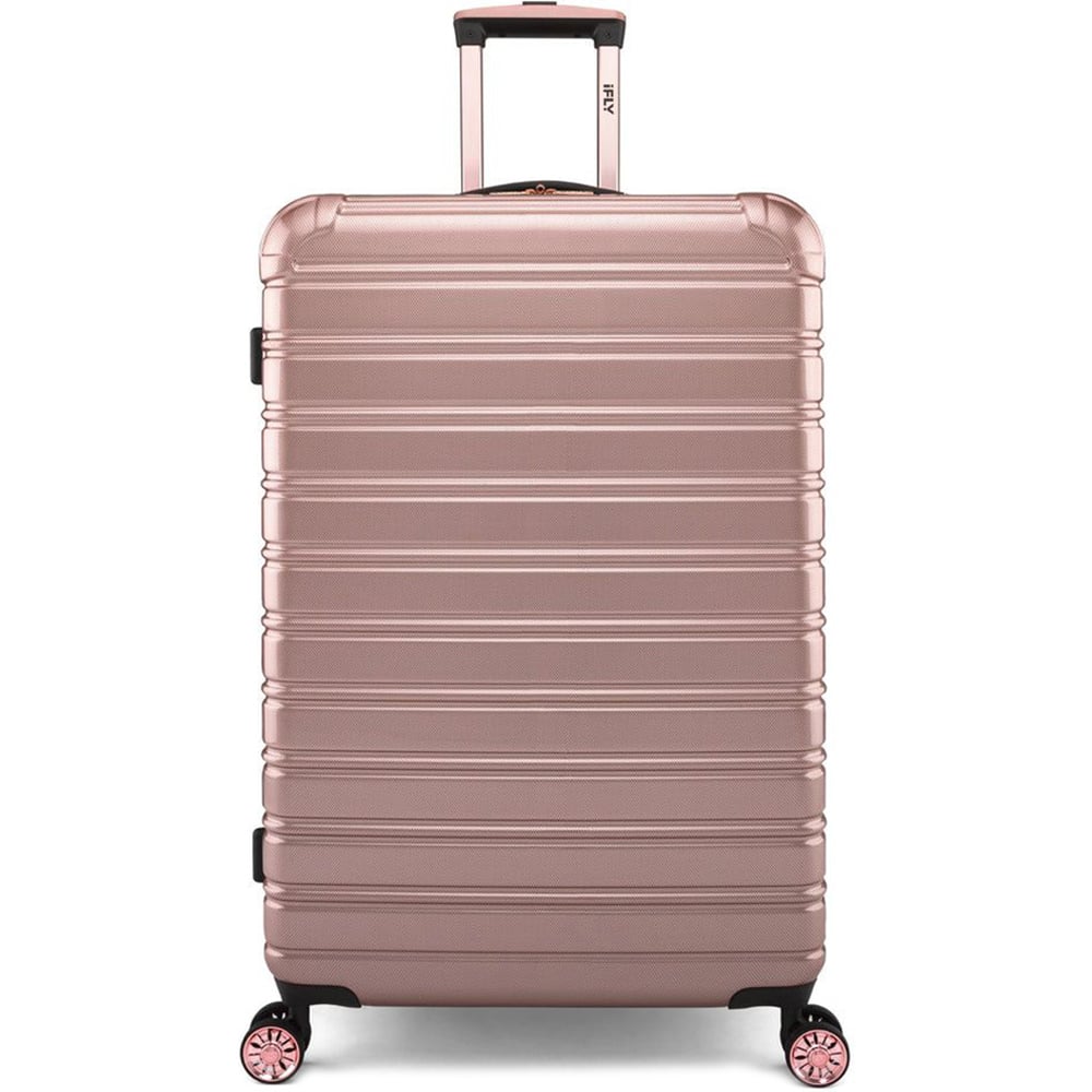 iFLY Large Rose Gold Fibertech Hard Shell Spinner Travel Suitcase Image 1
