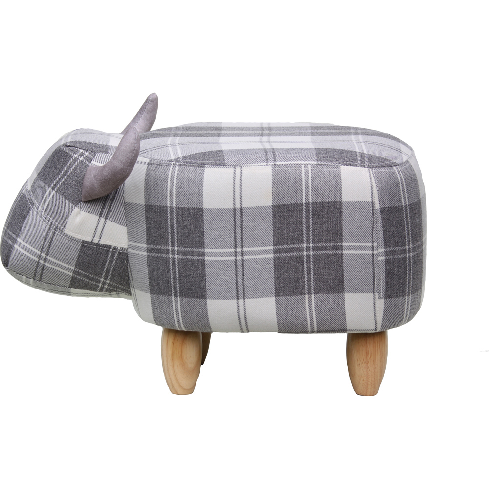 Gardeco Maisie The Grey Tartan Cow Footstool Image 3