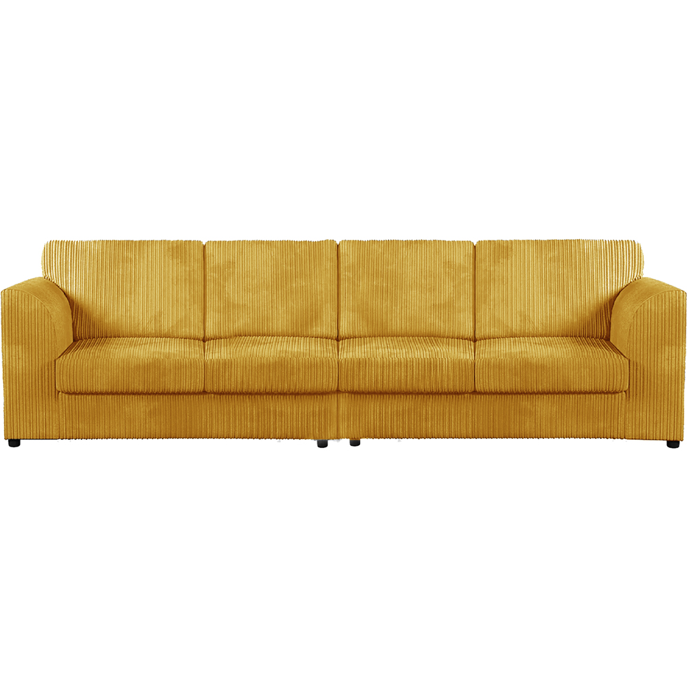 Luxor 4 Seater Mustard Jumbo Cord Full Back Sofa Image 2