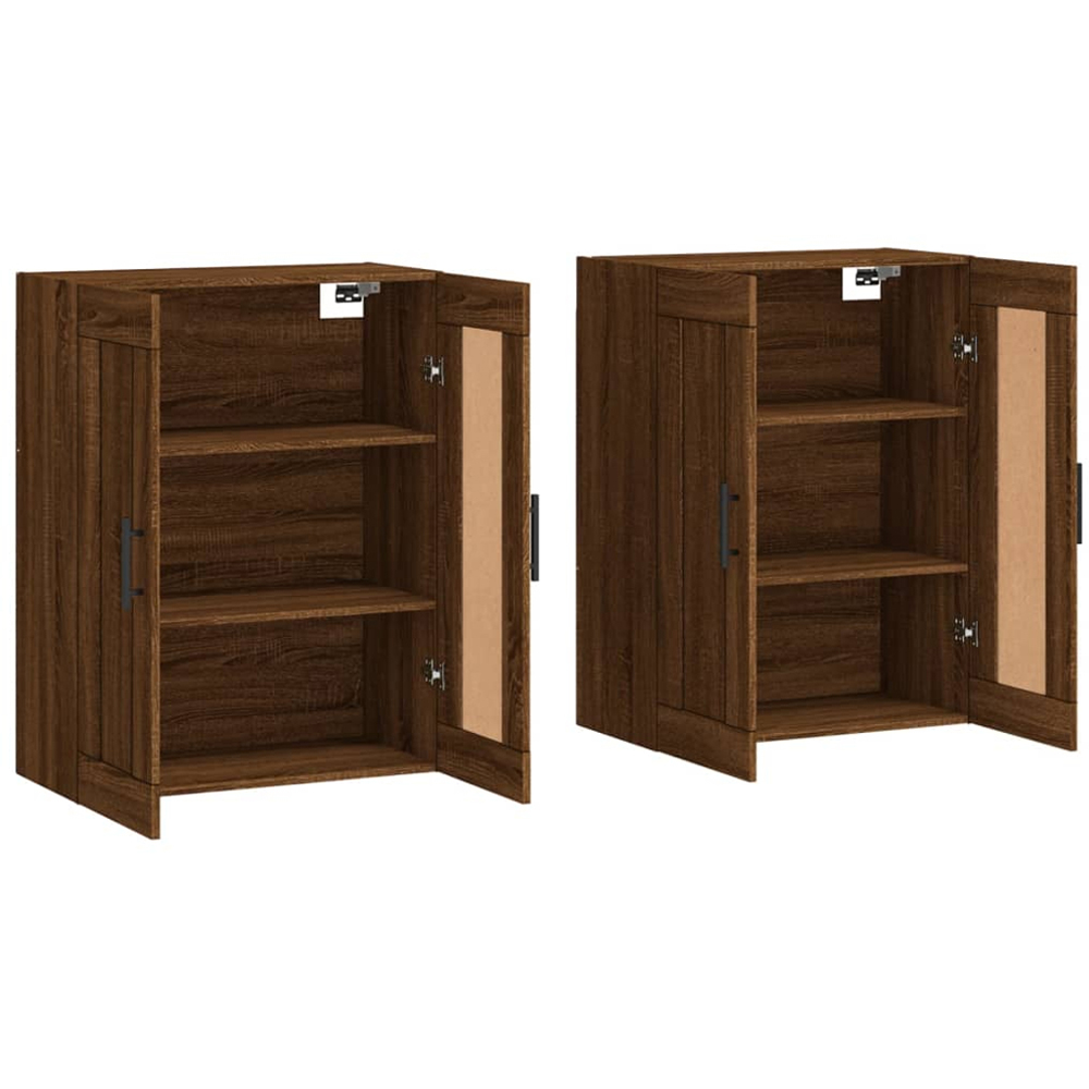 vidaXL 2 Door Brown Oak Wall Mounted Cabinet 2 Pack Image 4