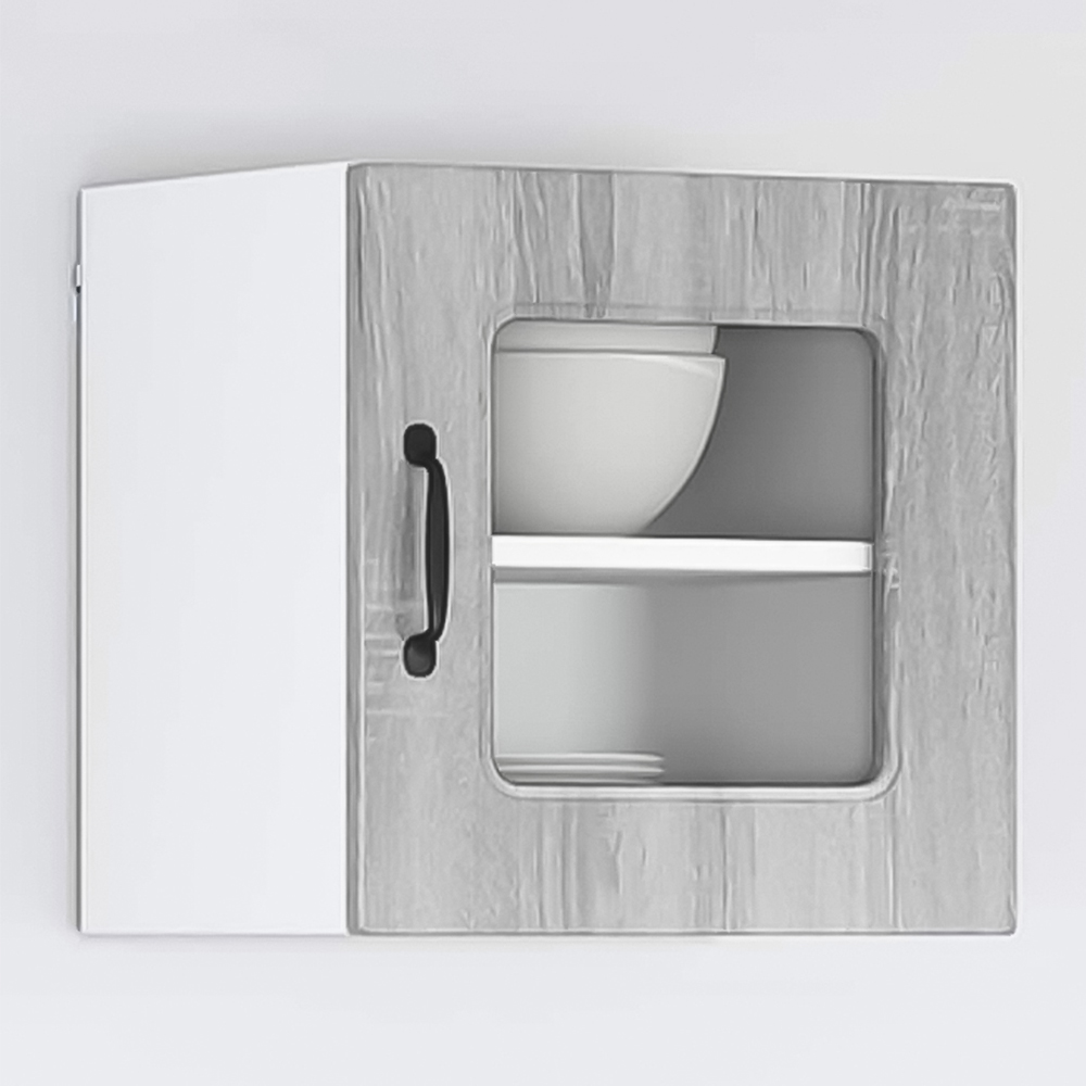 vidaXL Kalmar Single Glass Door Grey Sonoma Wall Mounted Kitchen Cabinet Image 1