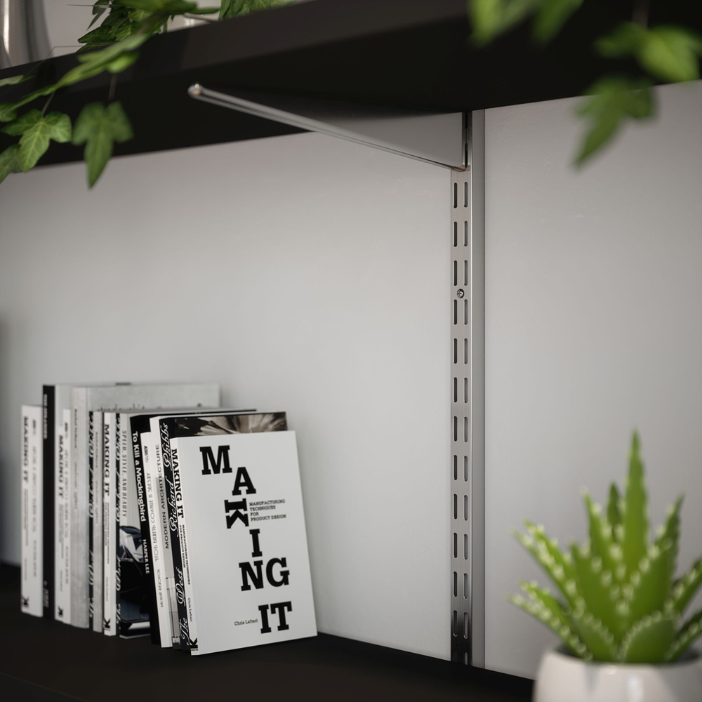 Rothley Krome Twin Slot Shelving Kit 18.5 inch Brackets and 78 inch Uprights Image 2