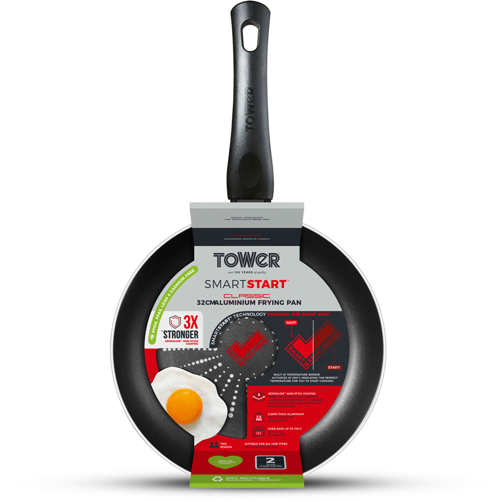 Tower Smart Start 32cm Black Aluminium Non-Stick Classic Frying Pan Image 8
