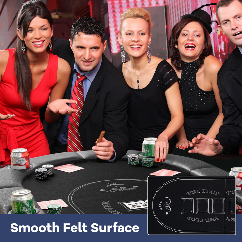 Costway Black 8 Player Foldable Poker Table Image 5