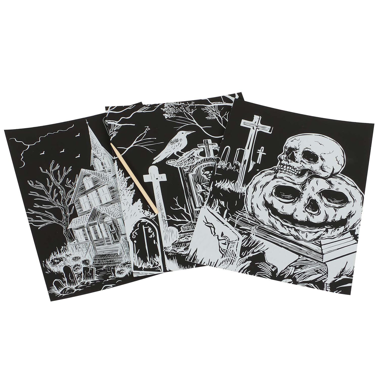 Halloween Engraving Art Kit - Black and White Image 3