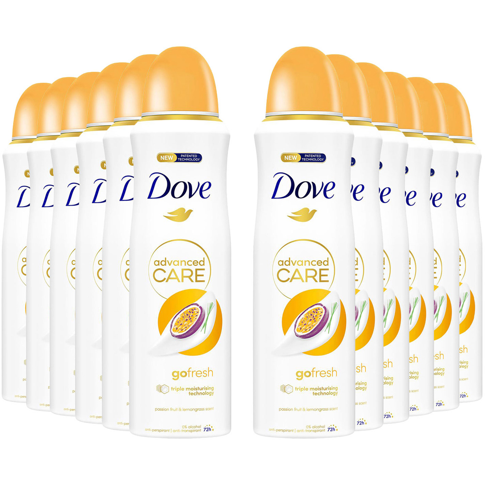Dove Advanced Care Passion Fruit and Lemongrass Anti-Perspirant Deodorant Spray 200ml 12 Pack Image 1