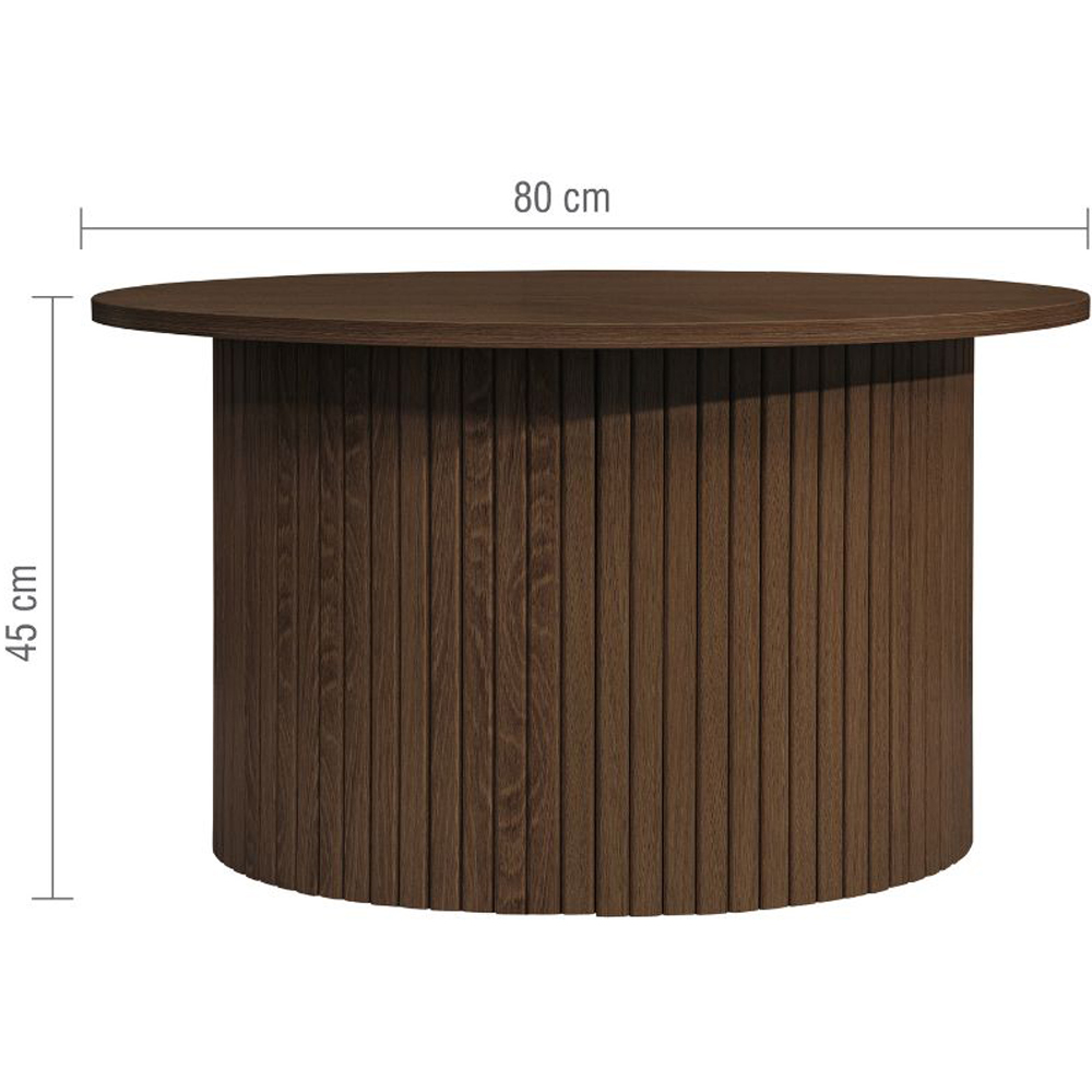 Birlea Axel Walnut Round Fluted Coffee Table Image 6
