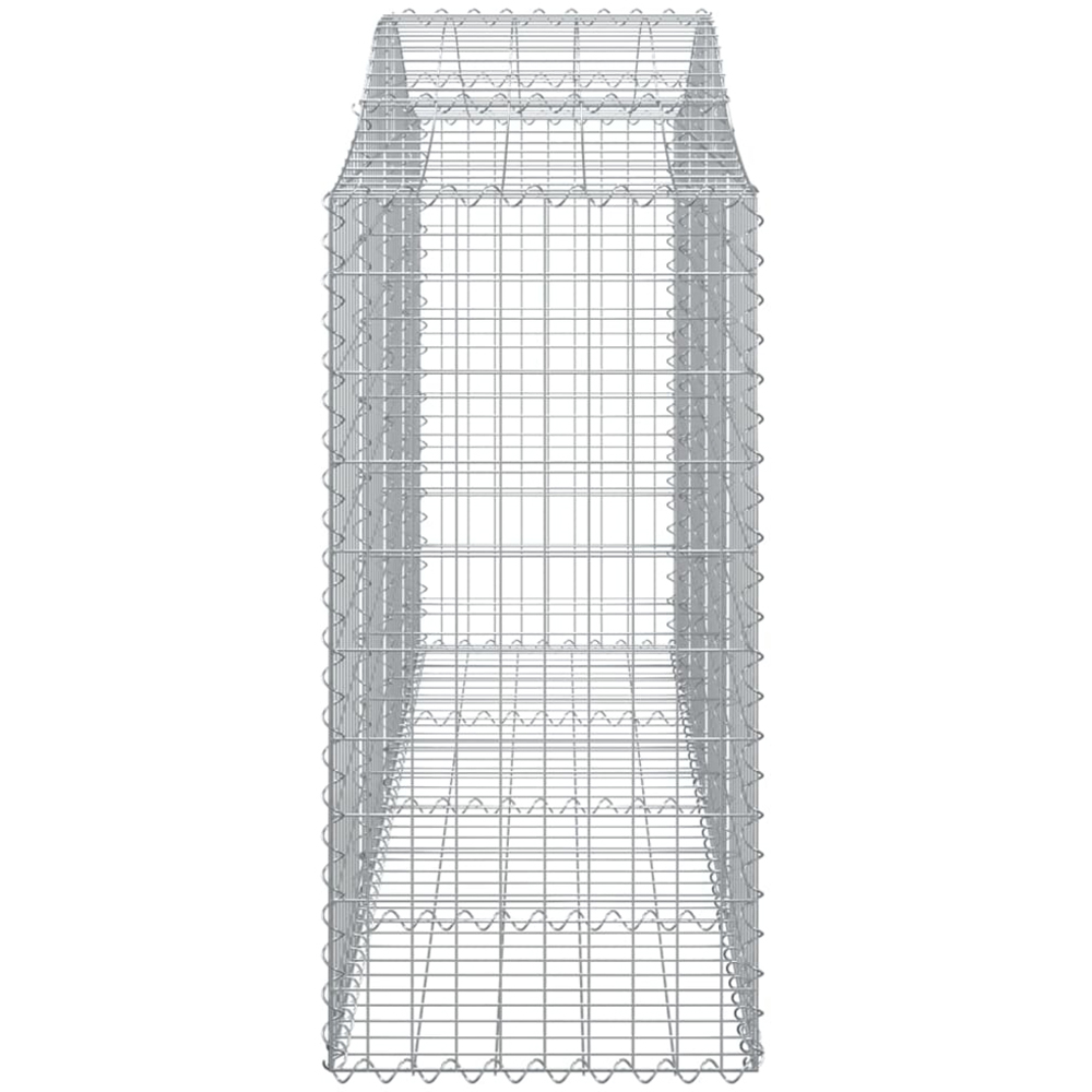vidaXL Silver Galvanised Iron Arched Gabion Basket 200 x 50 x 120/140cm 20 Pack Image 3