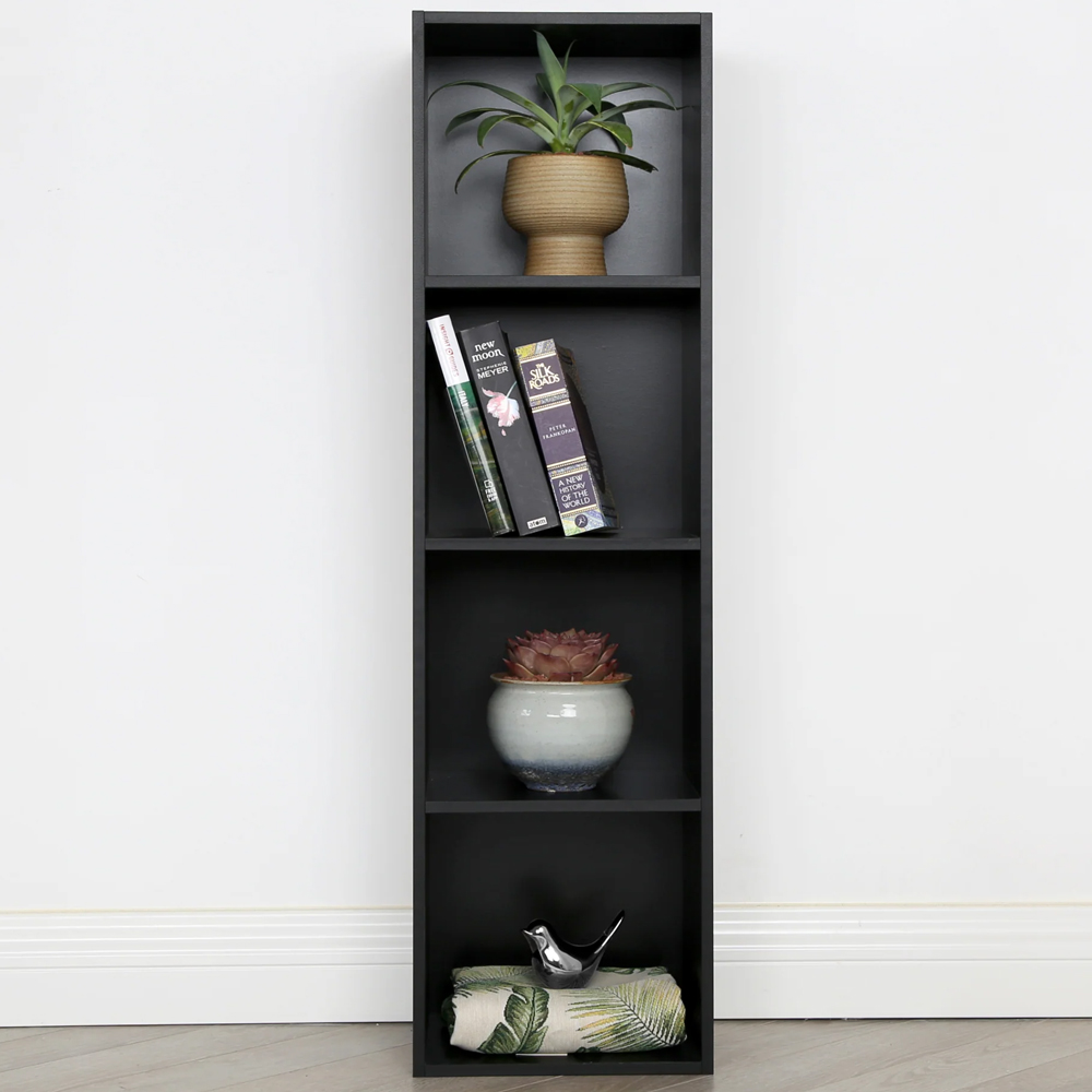 Jane 4 Shelf Black Cube Storage Unit Image 1