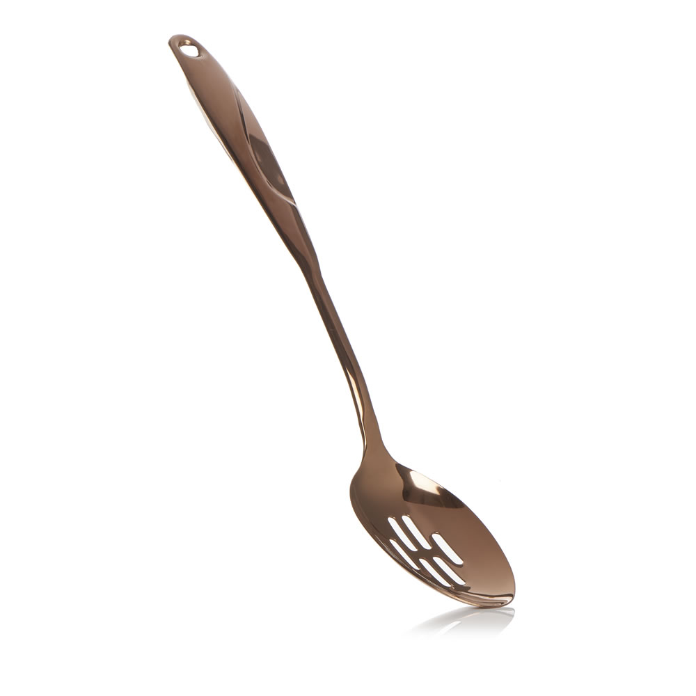 Wilko Slotted Spoon Copper Effect Image 1