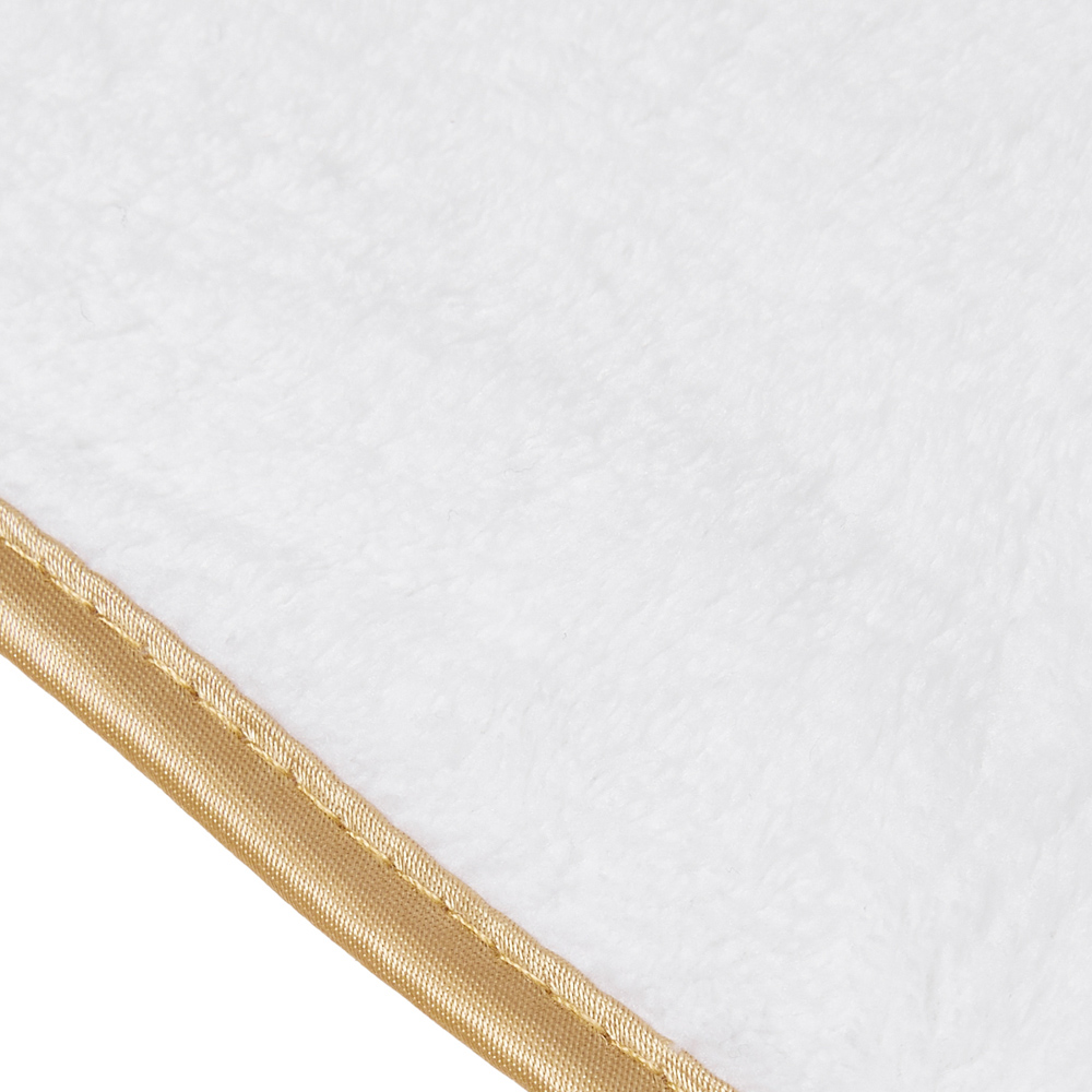 Living and Home Soft Polyester White Gold Line Bath Towel Set of 3 Image 6