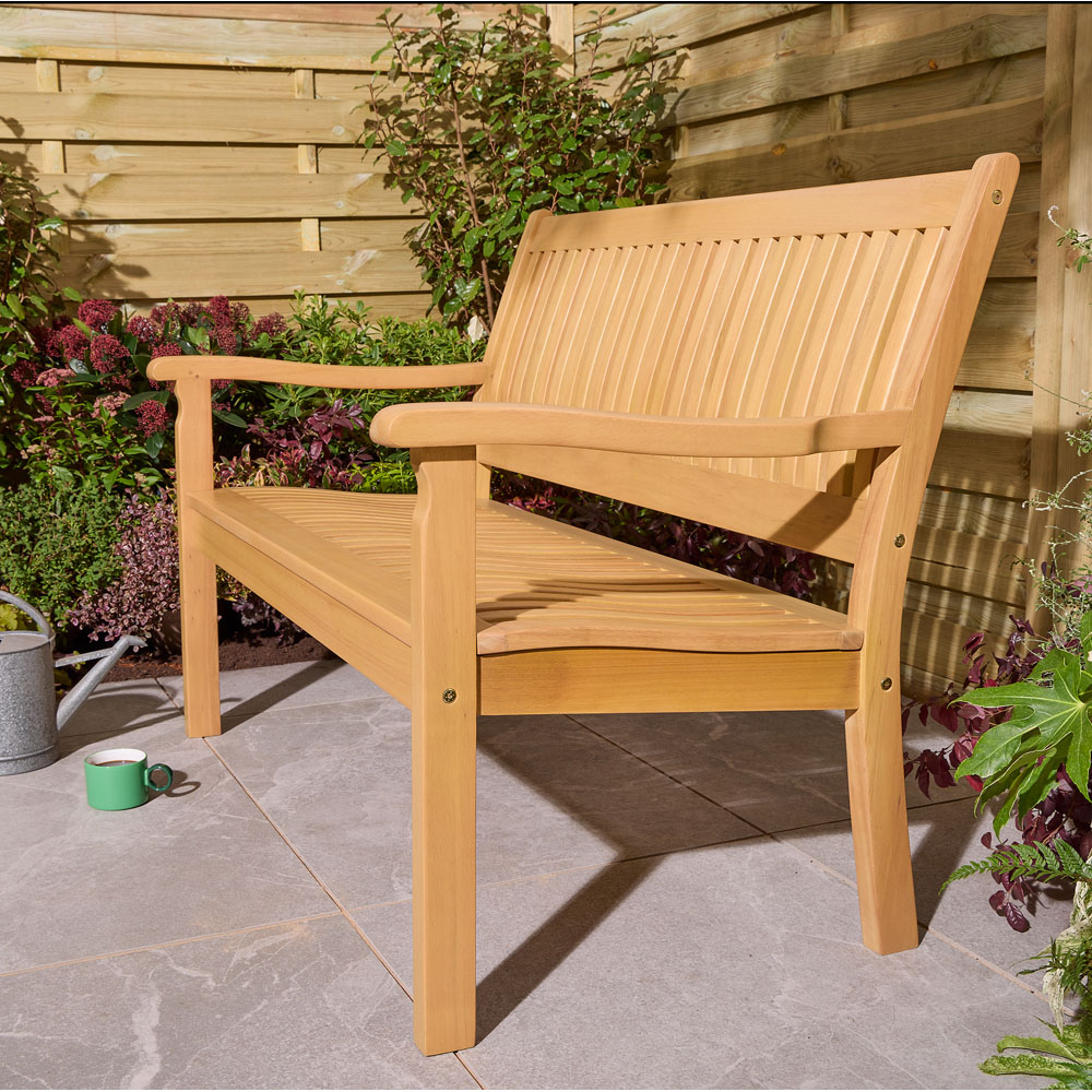 Rowlinson Farnham 2 Seater Natural Garden Bench Image 6