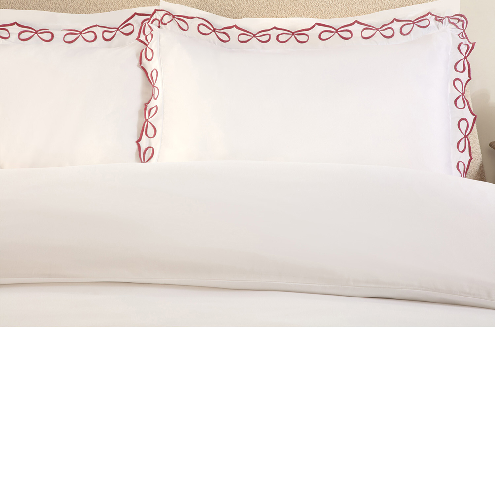Festive Bows Embroidered Duvet Set Double Image 2