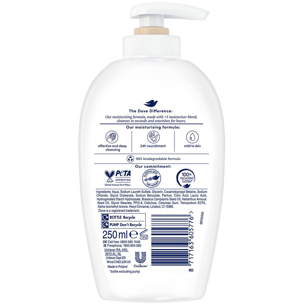Dove Moisturising Nourishing Silk Hand Wash 250ml 12 Pack Image 3