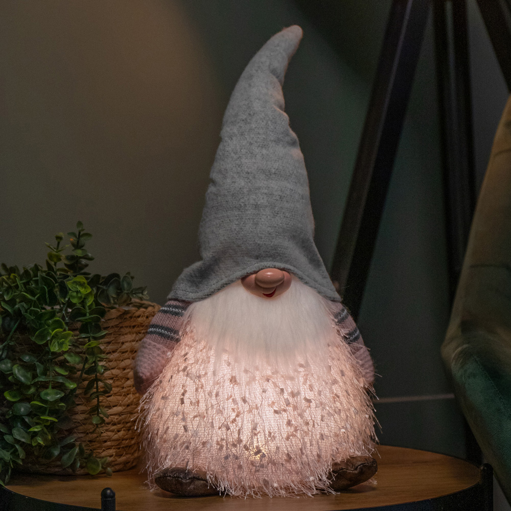 Samuel Alexander Pink Male Gonk with Grey Hat LED Christmas Decoration 36cm Image 2