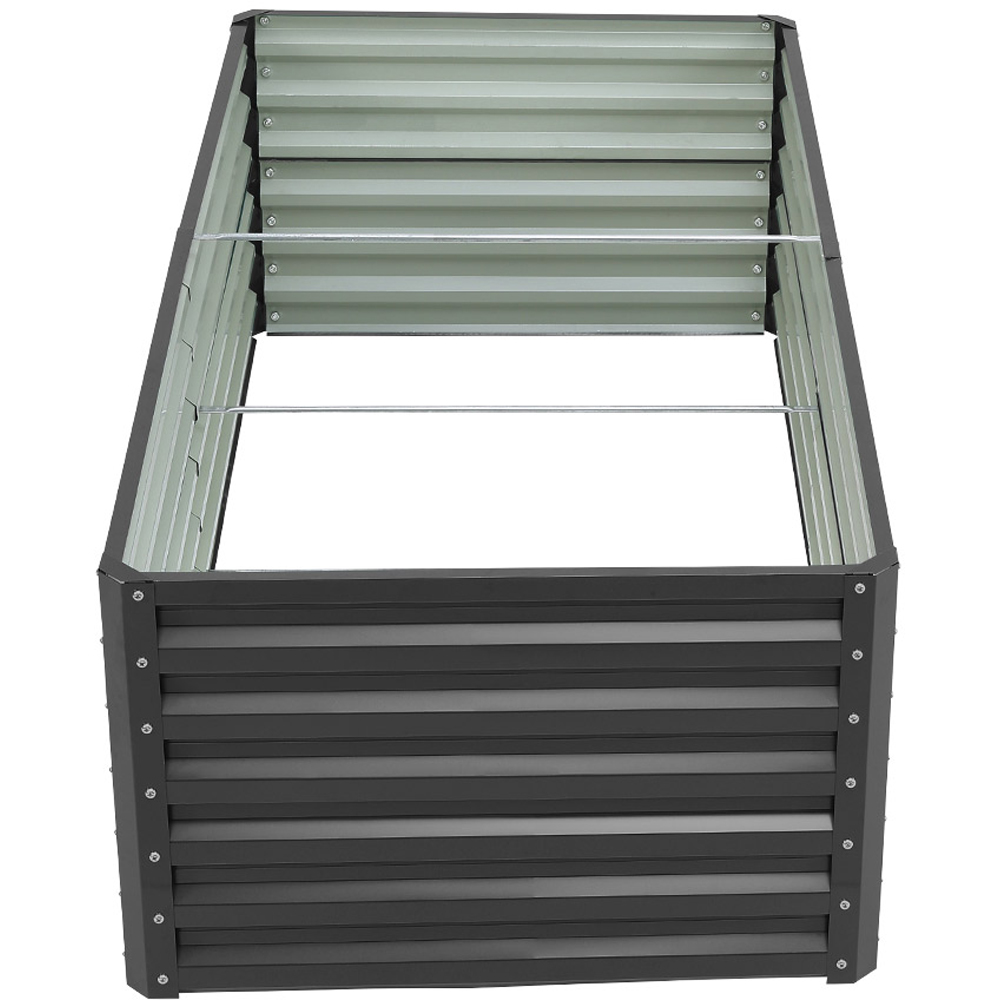 Living and Home Anthracite Rectangular Galvanised Steel Raised Garden Bed 57 x 180 x 90cm Image 3