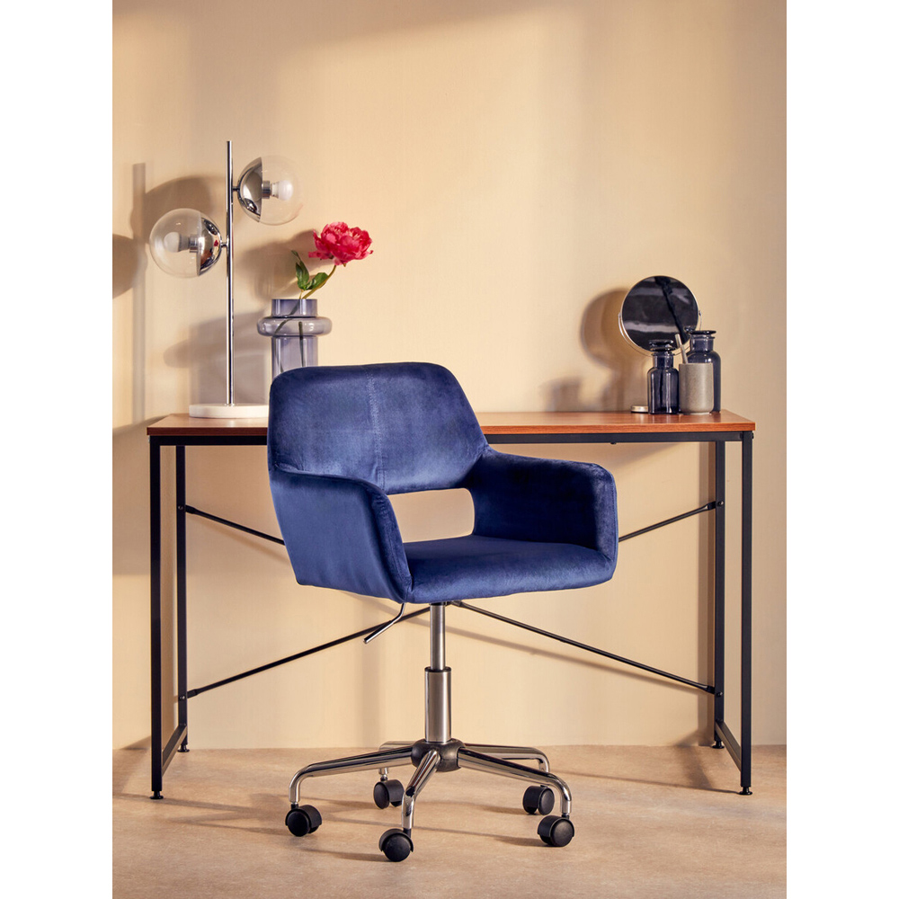 Interiors by Premier Brent Navy and Chrome Swivel Home Office Chair Image 9