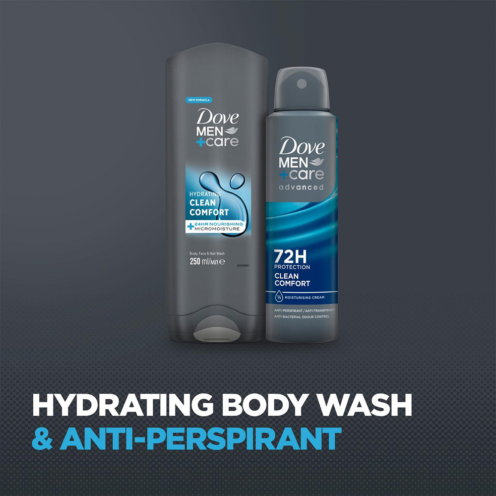 Dove Men+Care Cleanse and Care Bodywash and Bodyspray Duo Gift Set 2 Pack Image 7