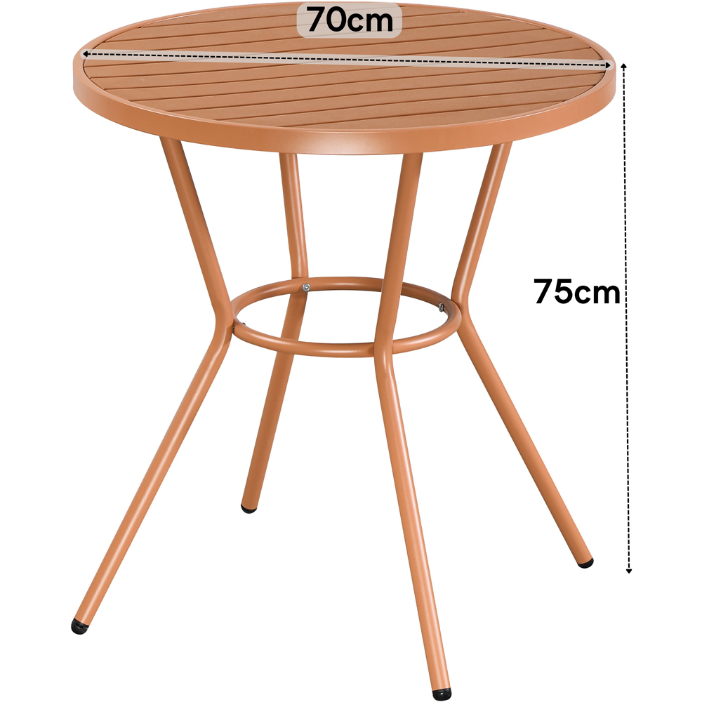 Core Products 2 Seater Terracotta Round Plastic Garden Bistro Table Image 7