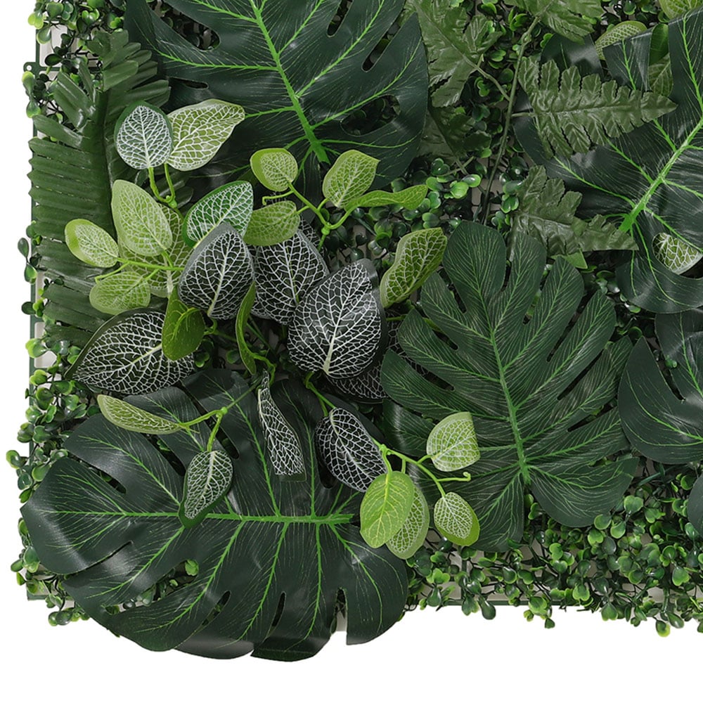 Living and Home Green Artificial Mix Plants Wall Panel 60 x 40cm Image 3