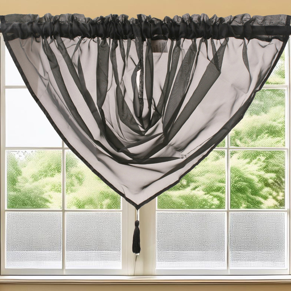 Velosso Riva Black Curtain 112 x 99cm Image 1