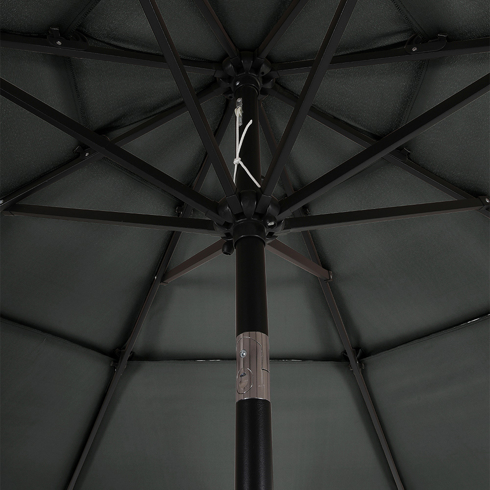 Living and Home Dark Grey 3 Tier Crank and Tilt Parasol with Weave Cement Base 3m Image 5