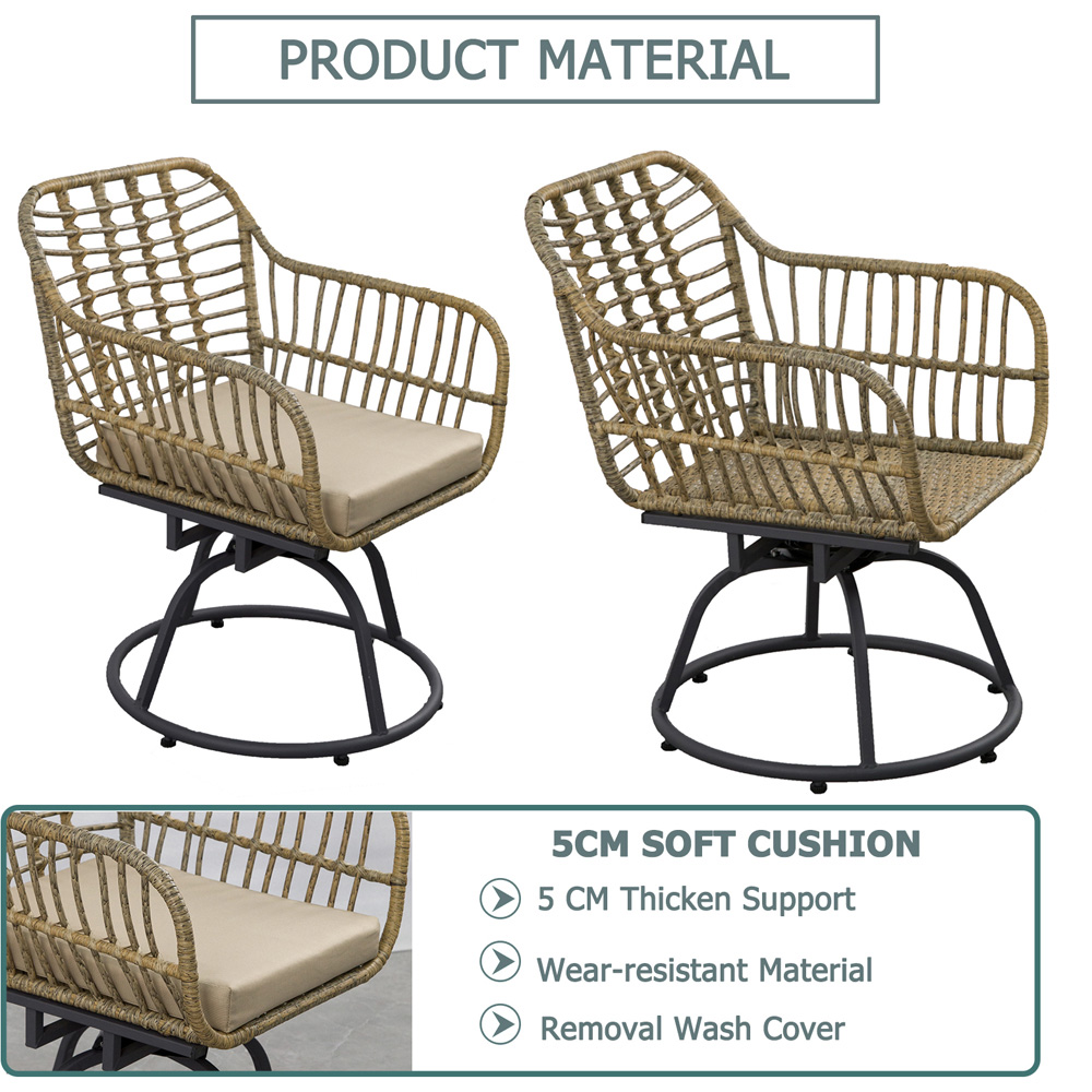 Furniture One 2 Seater Rattan Garden Swivel Lounge Set Image 5