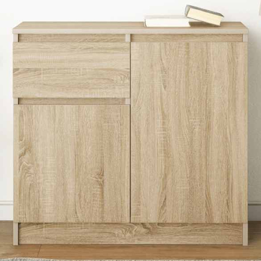 vidaXL 2 Door Single Drawer Sonoma Oak Highboard Image 1