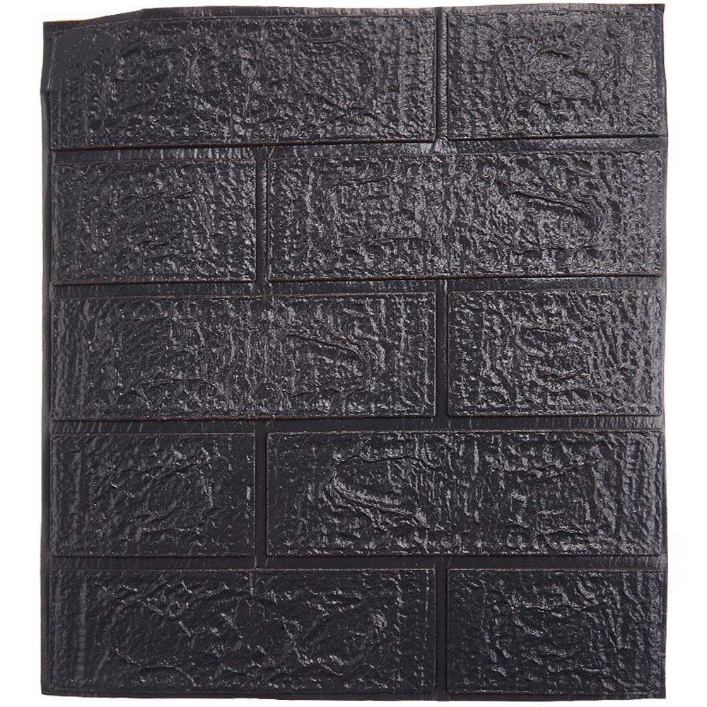 Living and Home 3D Brick Texture Black and Grey Wall Sticker 15 Pack Image 2