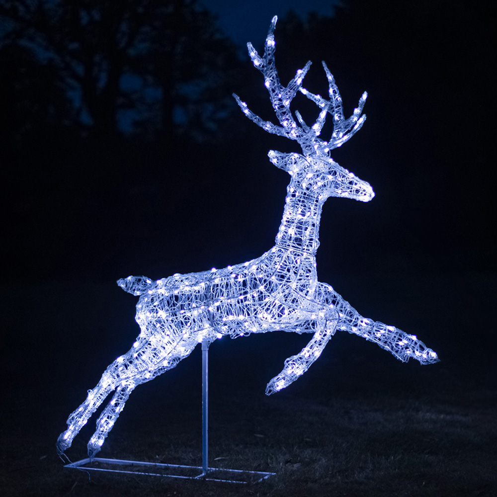 The Christmas Centre 330 LED Pre-Lit Soft Acrylic Light-Up Flying Stag Reindeer 5ft Image 2