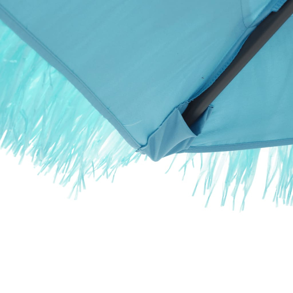 vidaXL Blue Straw Top Garden Parasol with Steel Pole 3.2m Image 6