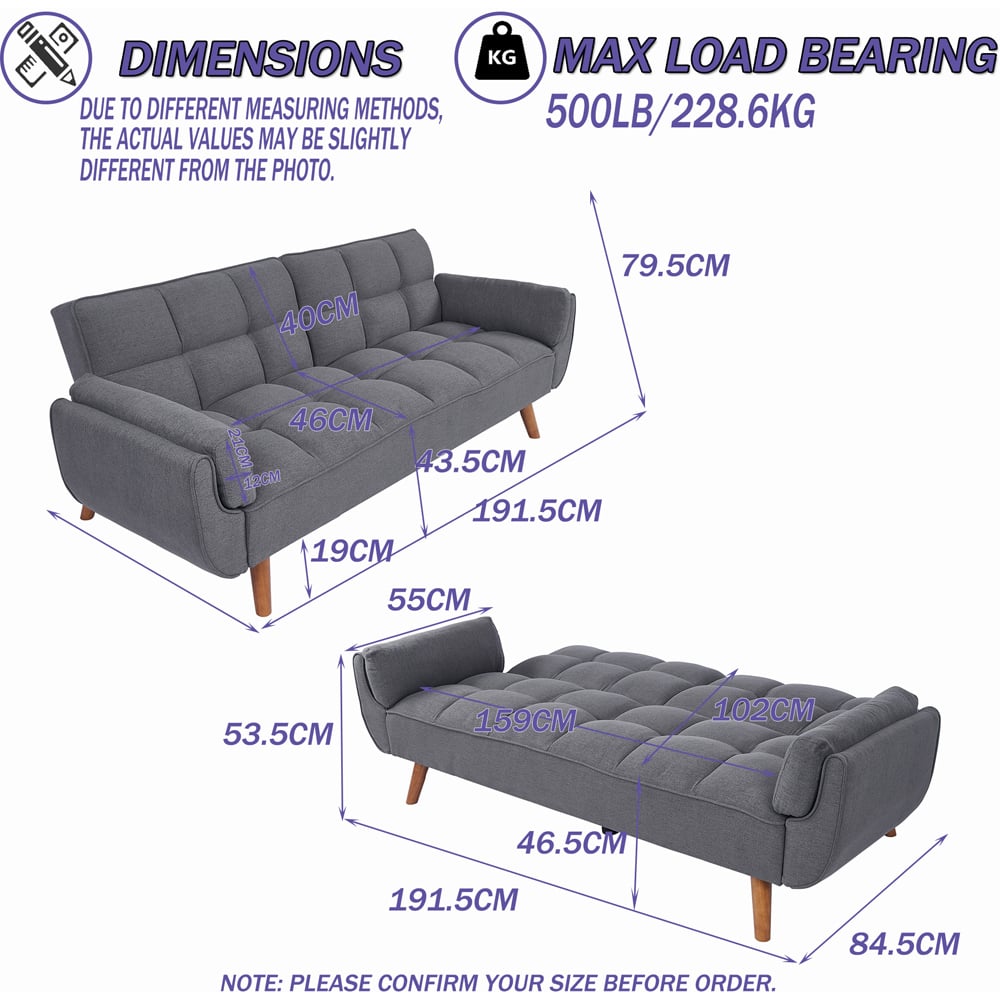 Furniture One 3 Seater Sofa Bed Image 9