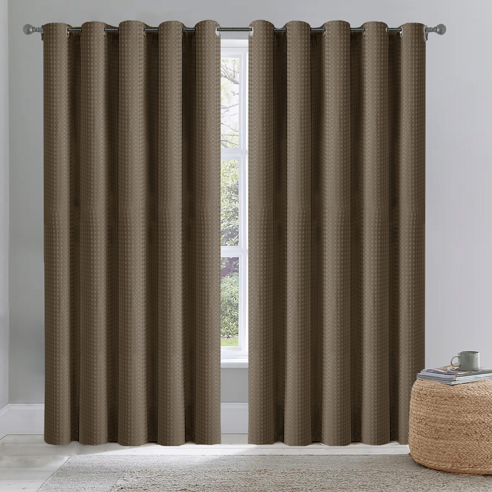 Velosso Waffle Natural Blackout Curtains 183 x 229cm Image 7