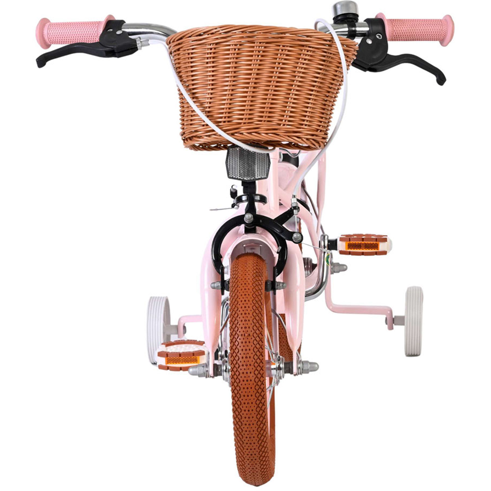 Volare Ashley Kids 12 inch Pink Pastel Bike with Stabilisers Rack and Basket Image 3