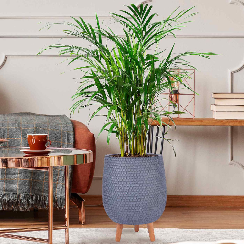 wilko Honeycomb Grey Round Indoor Planter on Legs 43cm Image 4