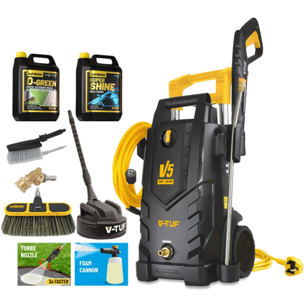 V-TUF V5 240 X2 Tough DIY Electric Pressure Jet Washer 165Bar with Cleaner Kit Image